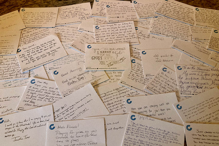 Many wrote notes of encouragement and passages of Scripture to connect with and lift up our Senior Honor members who were isolated during the pandemic.